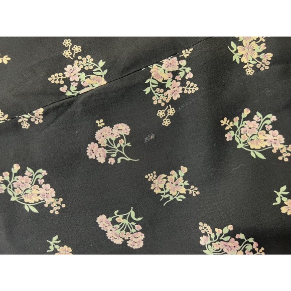 Vintage 70s Black Floral Collared along Sleeve Maxi Dress - Picture 9 of 9